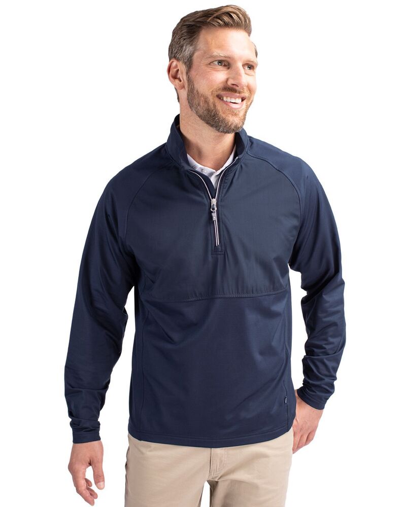 裁断師アンドうしろ側 メンズ アウター 上衣・上衣 ハーフジップ 編み物 Cutter \u0026 Buck Adapt Knit Hybrid Recycled Mens Quarter Zip Navy Blue 米国海軍