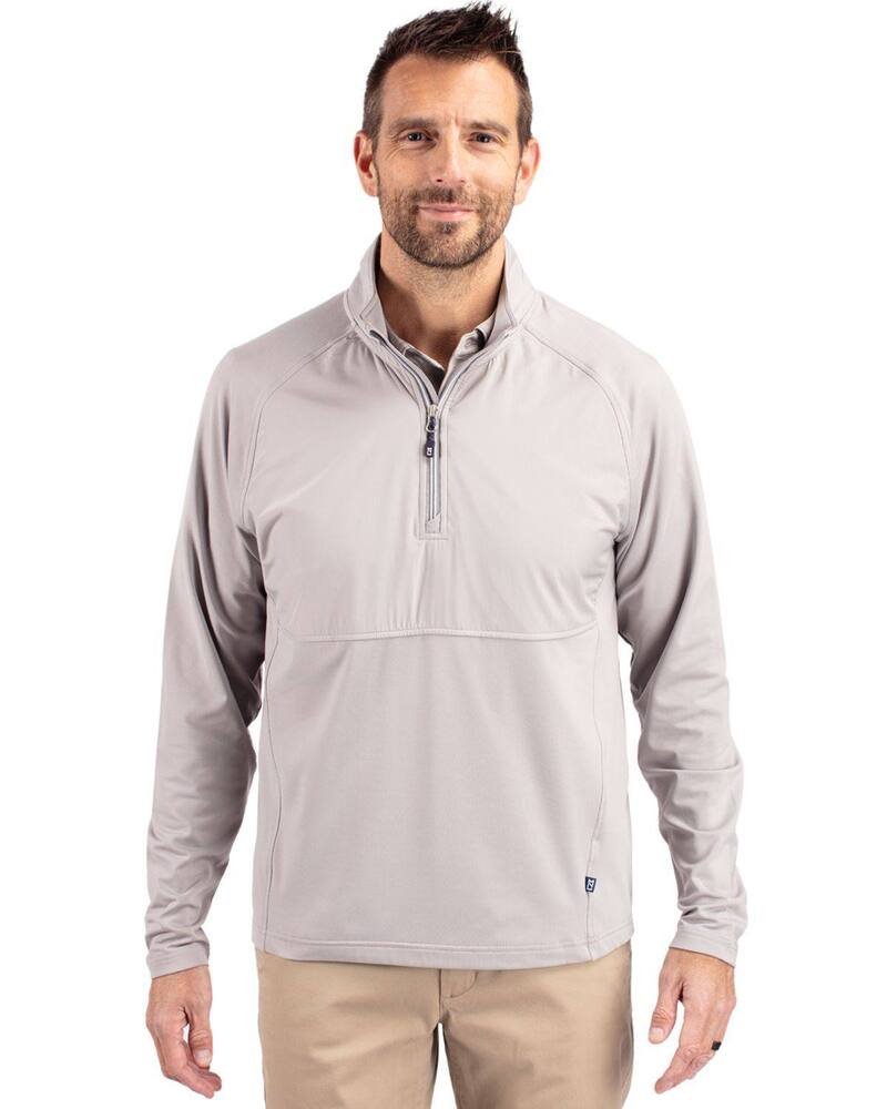 カッターアンドバック メンズ アウター ジャケット・ブルゾン ハーフジップ ニット Cutter \u0026 Buck Adapt Knit Hybrid Recycled Mens Quarter Zipolished