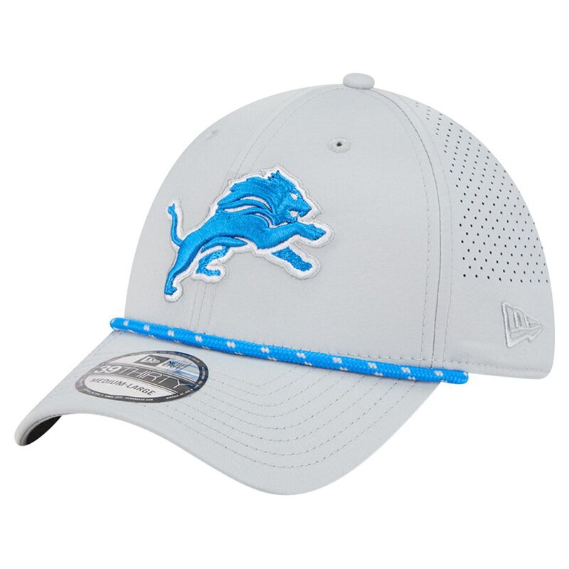 ニューエラ メンズ アクセサリー 帽子 Men's New Era Blue Detroit Lions Perforated 39THIRTY Flex Hat Lns Grey グレー