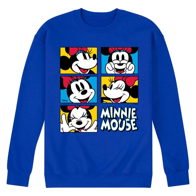 ウォルトディズニー メンズ トップス ティーシャツ 流汗 フリース Men\u0027s Disney\u0027s Minnie Mouse Face Grid Fleece Sweatshirt Royal Blue 青色 トップス-メンズファッション-Tシャツ・カットソー