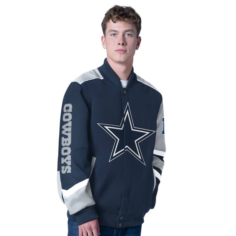 カール バンクス メンズ アウター ジャケット・ブルゾン Men's G-III Sports by Carl Banks Navy Dallas Cowboys Prime Time Full-Zip Racing Jacket Cow Navy ネイビー