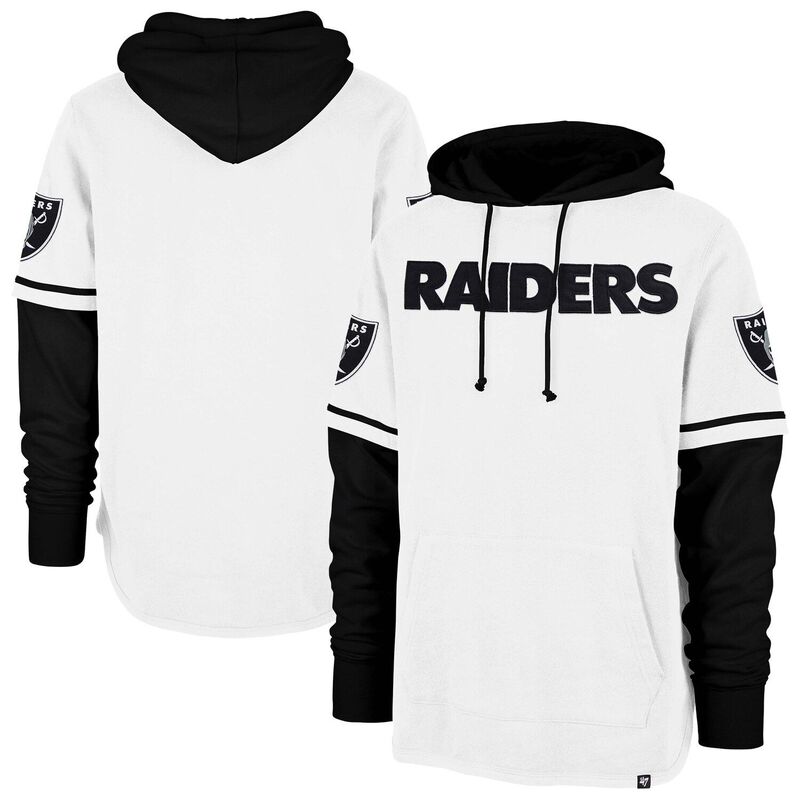 フォーティセブンブランド メンズ トップス Tシャツ ショートパンツ パーカー 47 Brand Men's '47 White Las Vegas Raiders Trifecta Shortstopullover Hoodie Lvr White ホワイト