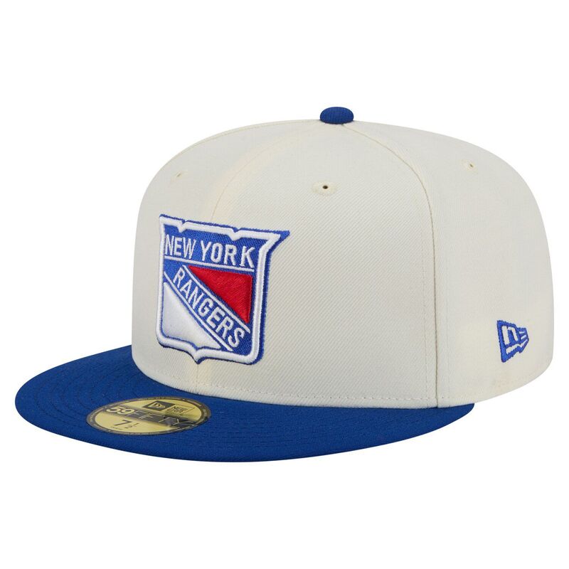 ニューエラ メンズ アクセサリー 帽子 Men's New Era White New York Rangers Chrome Two-Toned 59FIFTY Fitted Hat Ran Beige ベージュ