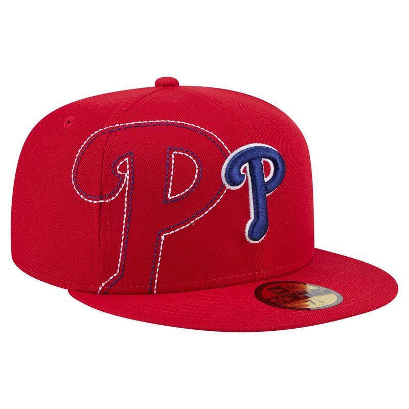 ニューエラ メンズ アクセサリー 帽子 Men's New Era Red Philadelphia Phillies Yarn Stitch 59FIFTY Fitted Hat Phl Red レッド