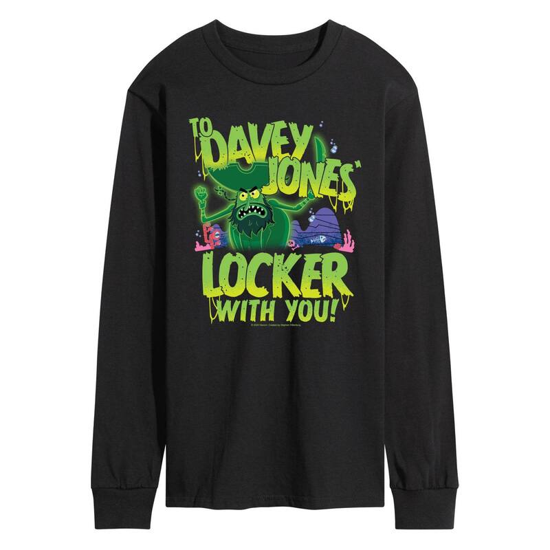 ニコロデオン メンズ トップス Tシャツ パンツ グラフィック Nickelodeon Men's The SpongeBob Movie: Search For SquarePants Davey Jones Long Sleeve Graphic Tee Black ブラック｜ReVida 店
