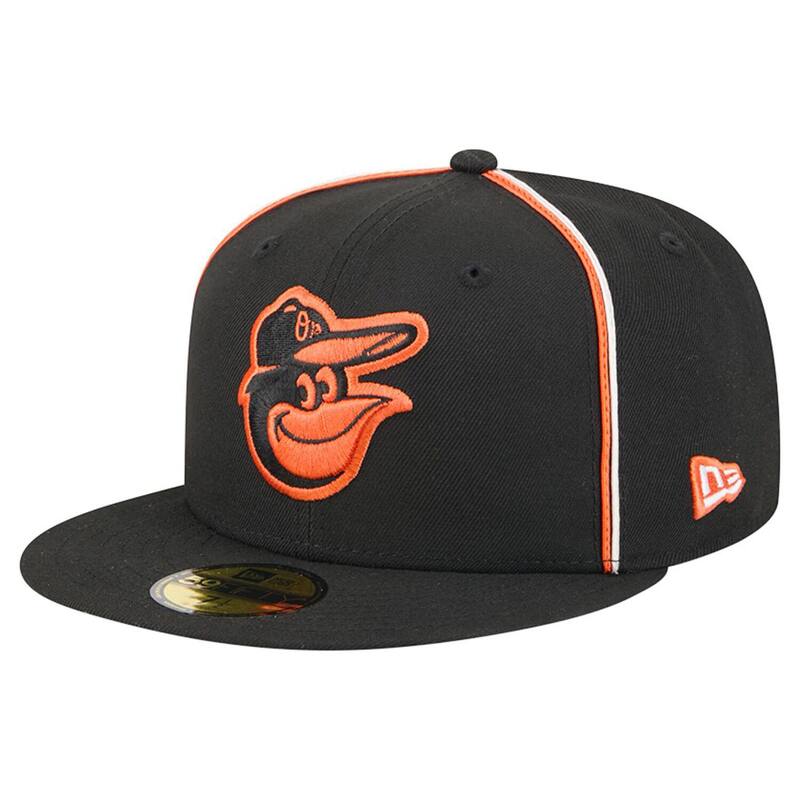 ニューエラ メンズ アクセサリー 帽子 Men's New Era Black Baltimore Oriolesoutache 59FIFTY Fitted Hat Orl Black ブラック