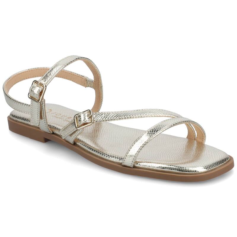 ジャーニー レディース シューズ サンダル アンクル Journee Brianna Women's Ankle Strap Sandals Champagne Lizard シャンパン