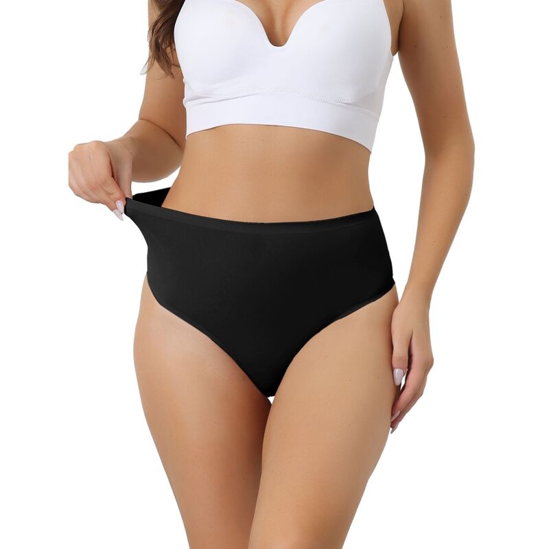 アレグラ ケー レディース アンダー御召しもの ズボン下 ALLEGRA K Women\u0027s Hign Waist G-String Thongs Tummy Control Stretch Panties T-back Undepants Black 黒いこと