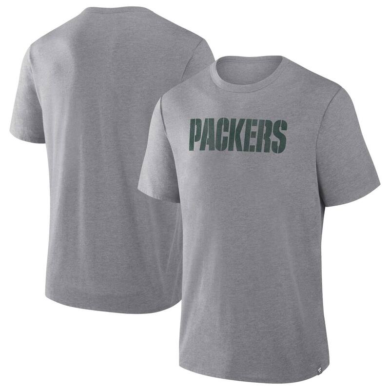 ファナティクス メンズ トップス Tシャツ Men's Fanatics Heather Gray Green Bay Packers Tri-Blend T-Shirt Pkr Grey グレー