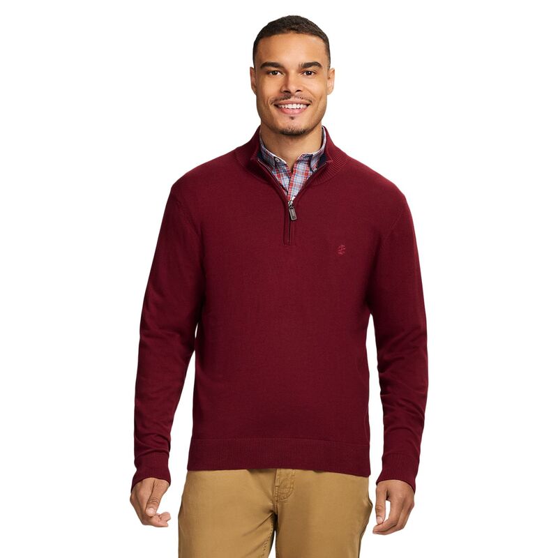 アイゾッド メンズ アウター ニット・セーター ハーフジップ Men's IZOD 12-Gauge Quarter Zip Sweater Maroon マルーン