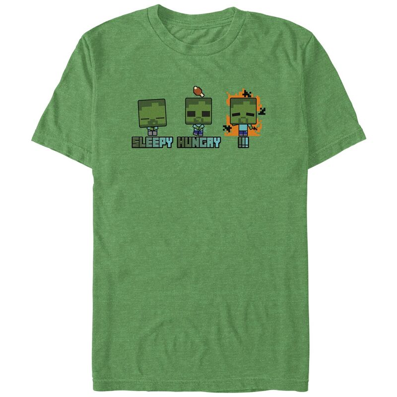 アニメキャラクター メンズ トップス Tシャツ トール グラフィック Licensed Character Big & Tall Minecraft Zombie Moods Graphic Tee Kelly Heather ヘザー
