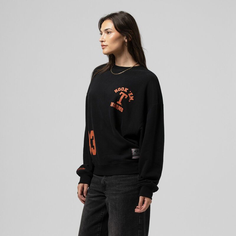 ミッチェル&ネス レディース トップス Tシャツ スウェット Women's Mitchell & Ness Black Texas Longhorns Multi-Hit Sweatshirtex Black ブラック