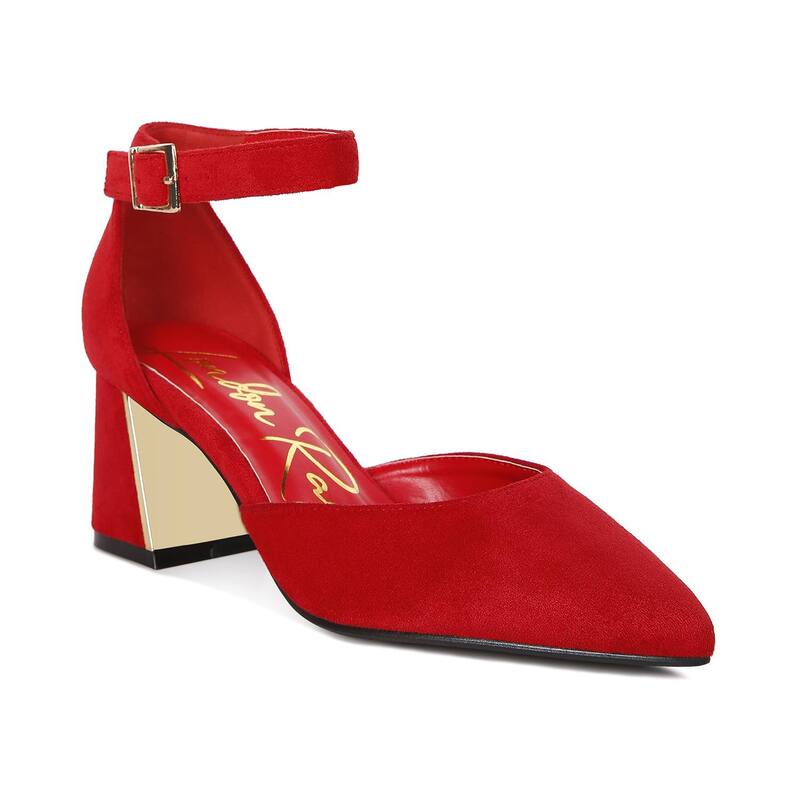 ロンドンラグ レディース シューズ パンプス サンダル トール ヒール London Rag Rory Women's Metallic Detail Block Heel Sandals Red レッド