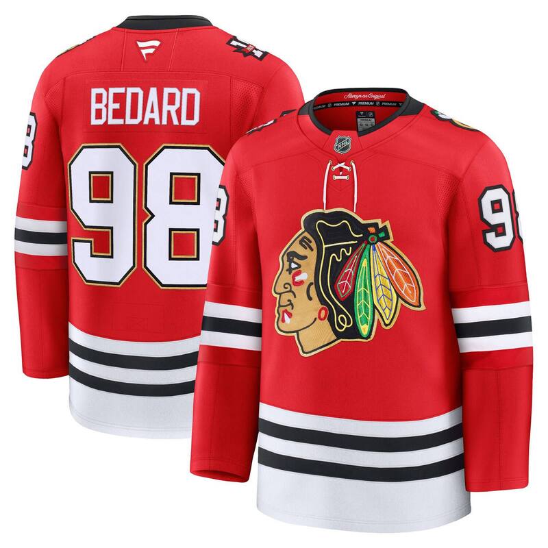 ファナティクス メンズ トップス Tシャツ ジャージー Men's Fanatics Connor Bedard Red Chicago Blackhawks Centennial Premium Player Jersey Hwk Red レッド