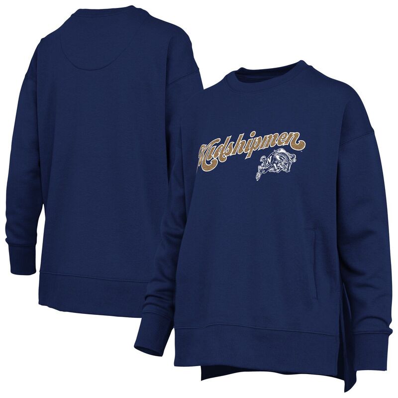 プレスボックス レディース トップス Tシャツ スウェット Women's Pressbox Navy Midshipmen Bonanza Chenille Harper Script Sweatshirt Nvy Navy ネイビー 14,746円
