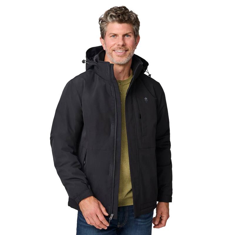 無償性 カントリー メンズ アウター 上衣・上衣 Free Country Men\u0027s Denali Mid Weight Jacket Jet Black 黒いこと メンズファッション-コート・ジャケット