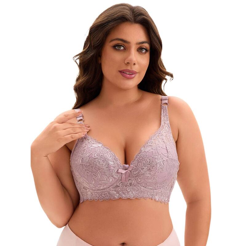 アレグラ ケー レディース アンダー御召しもの ブラ スピード競技 ALLEGRA K Women\u0027s Underwired Lace Adjustable Straps Push-up 3/4 Cup Bra Light Purple パープル