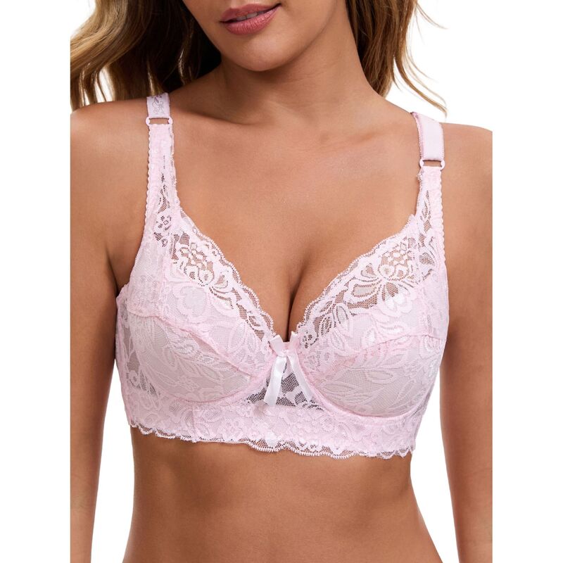 アレグラ ケー レディース アンダー御召しもの ブラ スピード競技 ALLEGRA K Women\u0027s Underwired Lace Adjustable Straps Push-up 3/4 Cup Bra Pink サクラ色