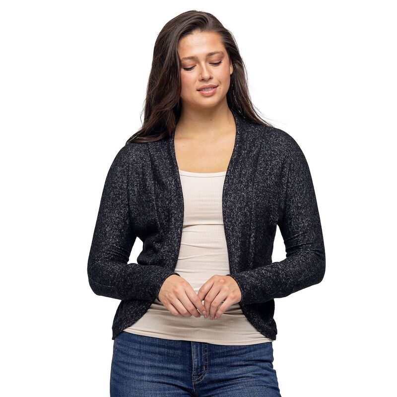 24 セブンコンフォート レディース アウター ニット・セーター Women's 24Seven Comfort Apparel Curved Hem Open Front Bolero Shrug Black ブラック
