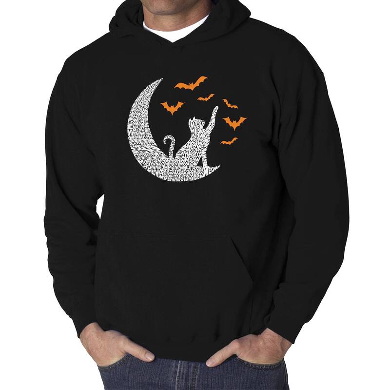 エルエーポップアート メンズ トップス Tシャツ スウェット LA Pop Art Lunar Bats - Men's Word Art Hooded Sweatshirt Black ブラック