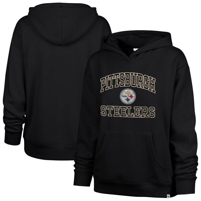フォーティセブンブランド レディース トップス Tシャツ パーカー 47 Brand Women's '47 Black Pittsburgh Steelers Clarity Naomi Pullover Hoodie Stl Black ブラック