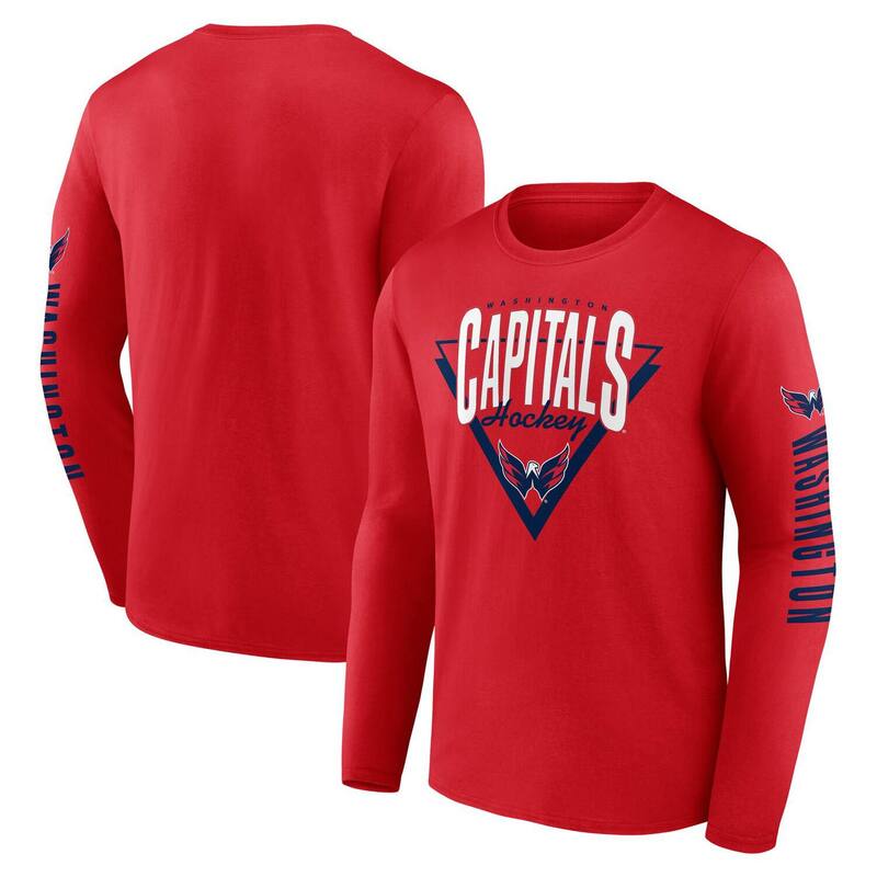 ファナティクス メンズ トップス Tシャツ キャップ Men's Fanatics Red Washington Capitals Headline Long Sleeve T-Shirt Cap Red レッド