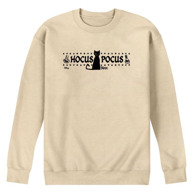 ウォルトディズニー メンズ トップス ティーシャツ 流汗 フリース Men\u0027s Disney\u0027s Hocus Pocus Thackery Binx Fleece Sweatshirt Cream 皮膚軟化剤 メンズファッション-トップス