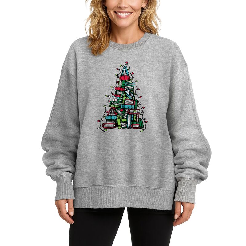 アニメキャラクター レディース トップス Tシャツ スウェット フリース Licensed Character Women's Book Christmas Tree Oversized Fleece Crew Sweatshirt Athletic Heather ヘザー｜ReVida 店