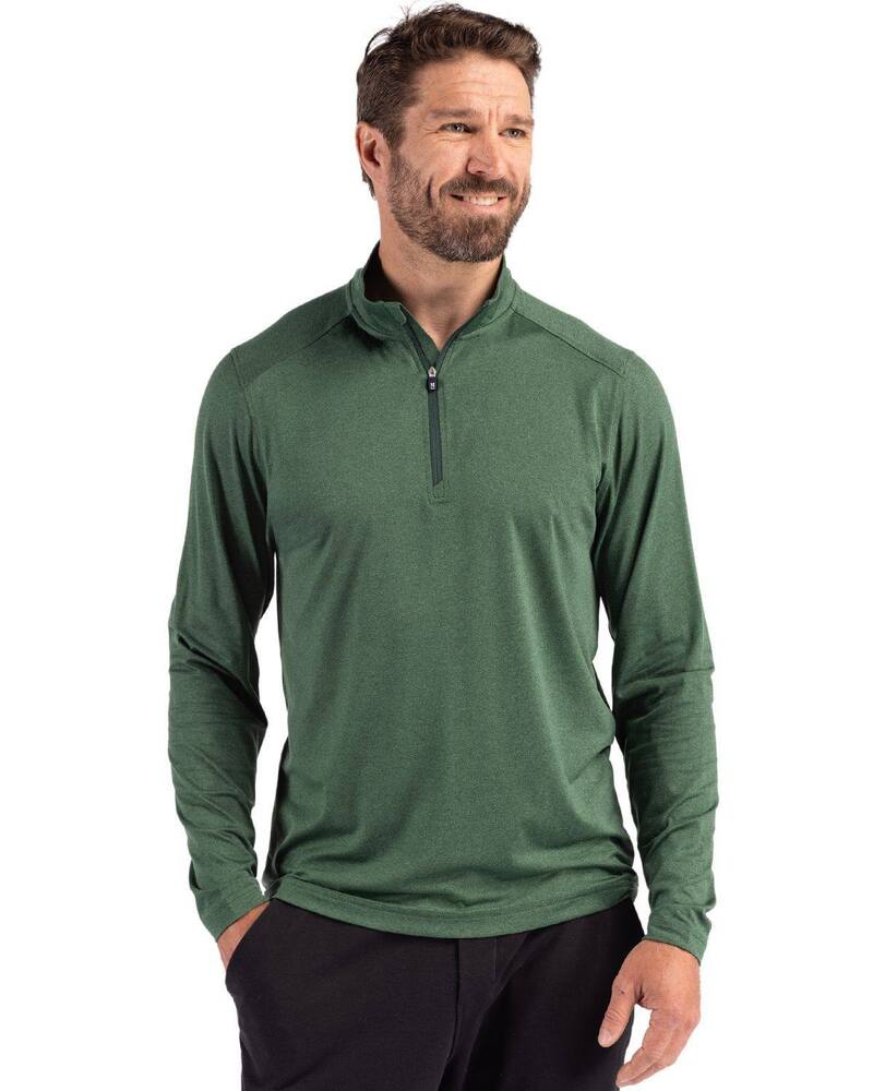 カッターアンドバック メンズ アウター ジャケット・ブルゾン ハーフジップ Cutter & Buck Coastlinepicomfort Recycled Mens Quarter Zip Hunter
