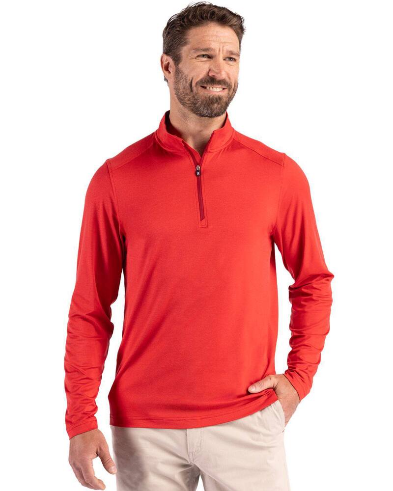 カッターアンドバック メンズ アウター ジャケット・ブルゾン ハーフジップ Cutter & Buck Coastlinepicomfort Recycled Mens Quarter Zip Red レッド