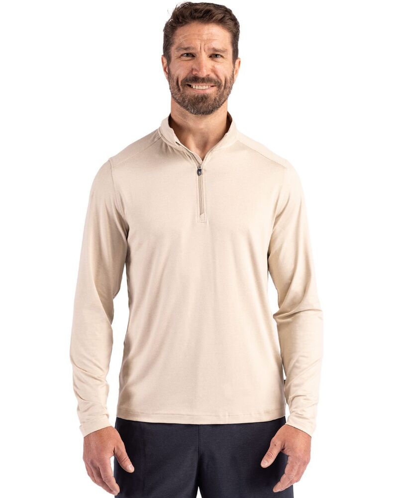 カッターアンドバック メンズ アウター ジャケット・ブルゾン ハーフジップ Cutter & Buck Coastlinepicomfort Recycled Mens Quarter Zip Wheat