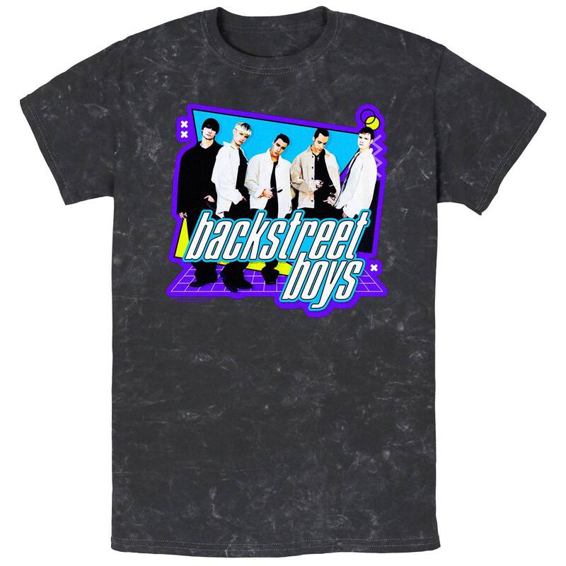 アニメキャラクター メンズ トップス Tシャツ グラフィック Licensed Character Men Backstreet Boys 90tyle Mineral Wash Graphic Tee Black ブラック