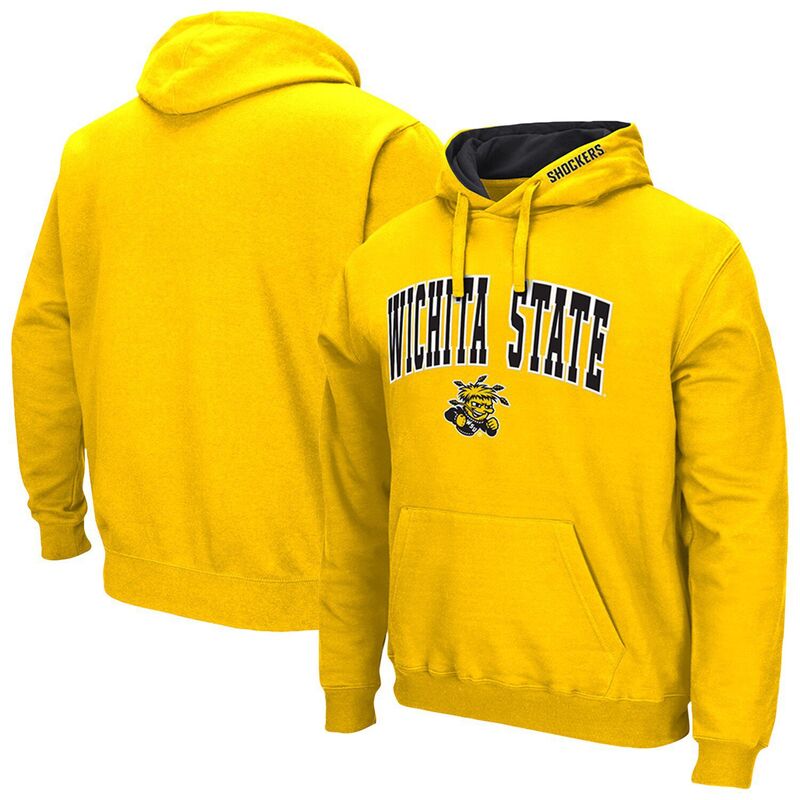 円形劇場 メンズ トップス ティーシャツ ロゴタイプ パーカー Men\u0027s Colosseum Yellowichita State Shockers Arch \u0026 Logo 3.0 Pullover Hoodie Wst Yellow 黄み メンズファッション-Tシャツ・カットソー