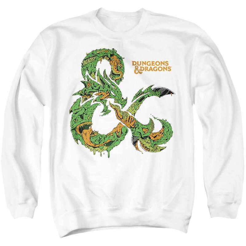 アニメ文字記号 メンズ トップス ティーシャツ 流汗 グラフィック Licensed Character Men\u0027s Dungeons \u0026 Dragons Graphic Sweatshirt White 白いこと メンズファッション-トップス