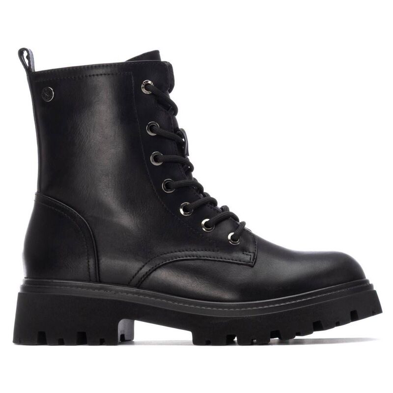 キシ引き分け レディース シューズ ブーツ・レインブーツ アンクル XTI Women\u0027s Ankle Combat Booties 144658 Black 黒いこと