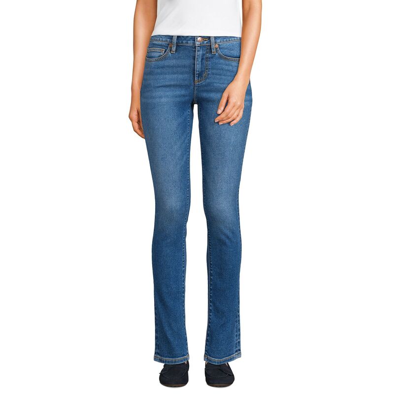 ランズエンド レディース ボトムス デニムパンツ ジーンズ Women's Lands' End Recover Mid Rise Slim Leg Jeans Indigo Tide Blue インディゴ