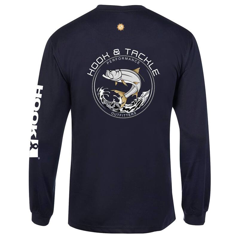 フックアンドタックル メンズ トップス Tシャツ Hook & Tackle Tarpon Leap L/s Uv Fishing T-shirt Navy ネイビー
