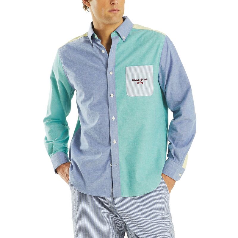 ナウティカ メンズ トップス Tシャツ オックスフォード Men's Nautica Mixed Oxford Shirt Colorblock