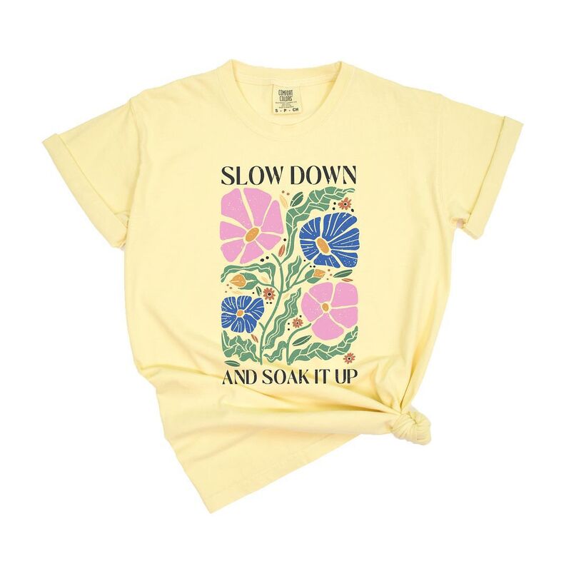 Simply Sage Market レディース トップス ティーシャツ 打ち倒す Simply Sage Market Boho Slow Down Garment Dyed Tees Butter レディースファッション-トップス