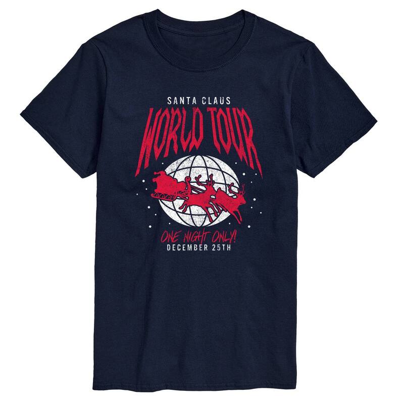 アニメキャラクター メンズ トップス Tシャツ トール グラフィック Licensed Character Big & Tall Santa World Tour One Night Only Graphic Tee Navy ネイビー