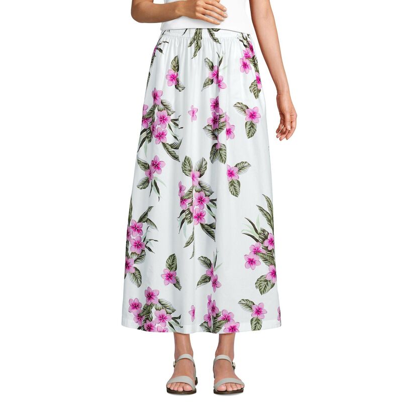 ランズエンド レディース ボトムスカート マキシ Women's Lands' End Pull-On Poplin Maxi Skirt Magenta Plumeria マゼンタ