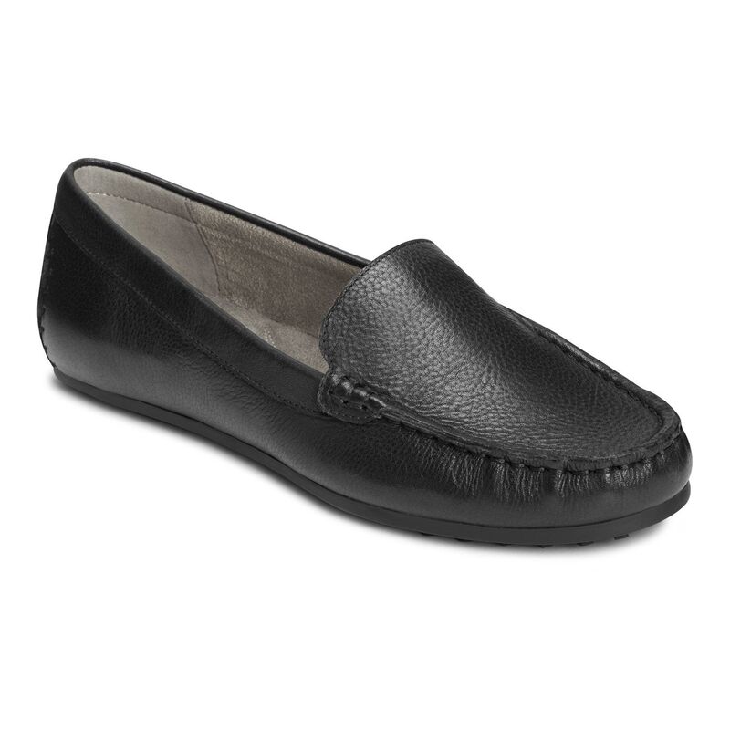 【送料無料】 エアロソールズ レディース スリッポン・ローファー シューズ Aerosoles Over Drive Women's Casual Loafers Black Leather画像
