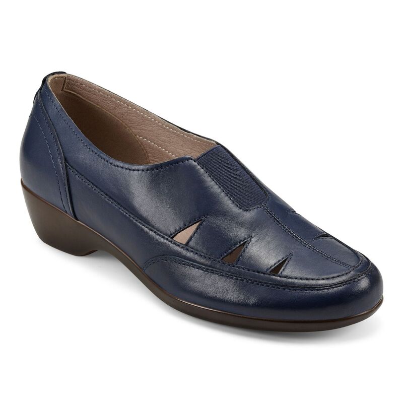 イージースピリット レディース シューズ サンダル カットアウト Easy Spirit Daisie Women's Cut Out Mules Dark Blue Leather ブルー｜ReVida 店