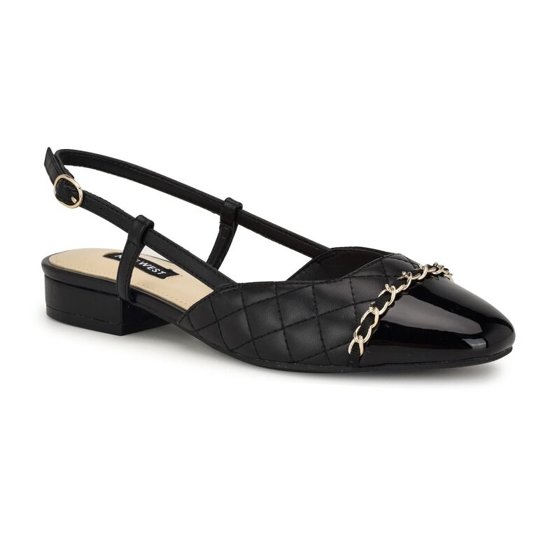 ナインウェスト レディース シューズ サンダル Nine West Charme Women'slingback Almond Toe Dress Flats Black ブラック