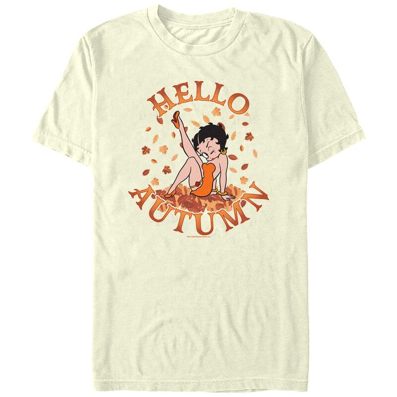 アニメ人となり メンズ トップス ティーシャツ グラフィック Licensed Character Men\u0027s Betty Boop Hello Autumn Graphic Tee Natural メンズファッション-トップス