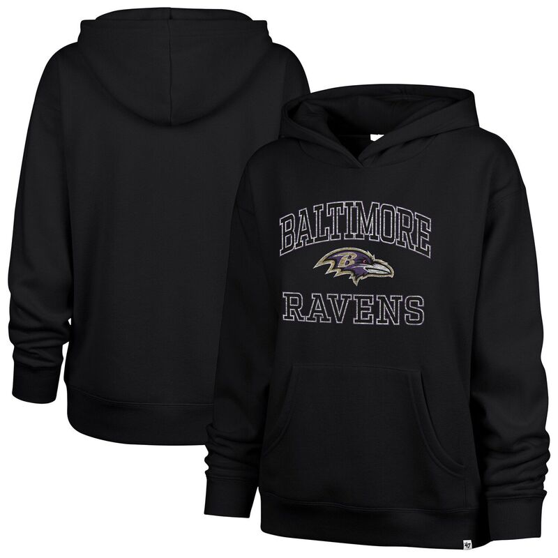 フォーティセブンブランド レディース トップス Tシャツ パーカー 47 Brand Women's '47 Black Baltimore Ravens Clarity Naomi Pullover Hoodie Rav Black ブラック