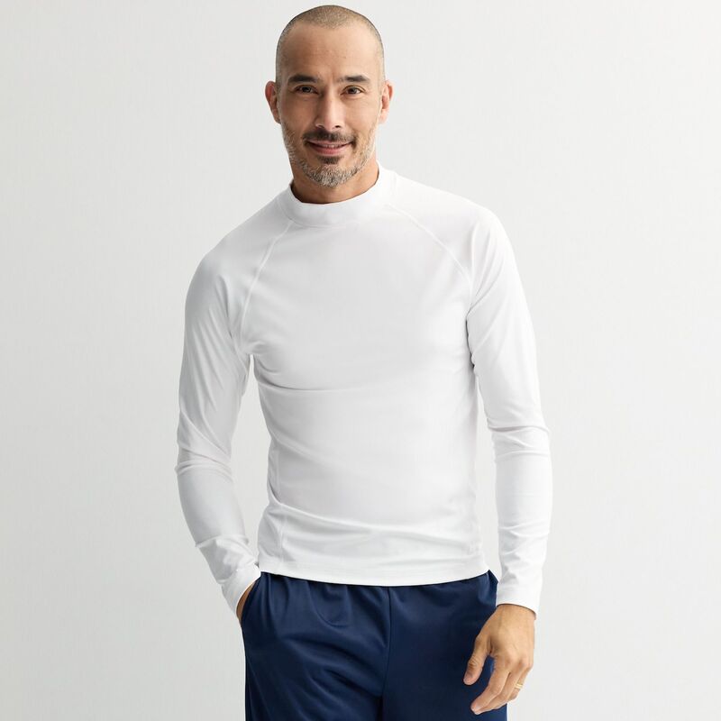 Tek Gear メンズ トップス ティーシャツ Men\u0027s Tek Gear Base Layer Long Sleeve Tee Modern White 白いこと トップス-メンズファッション