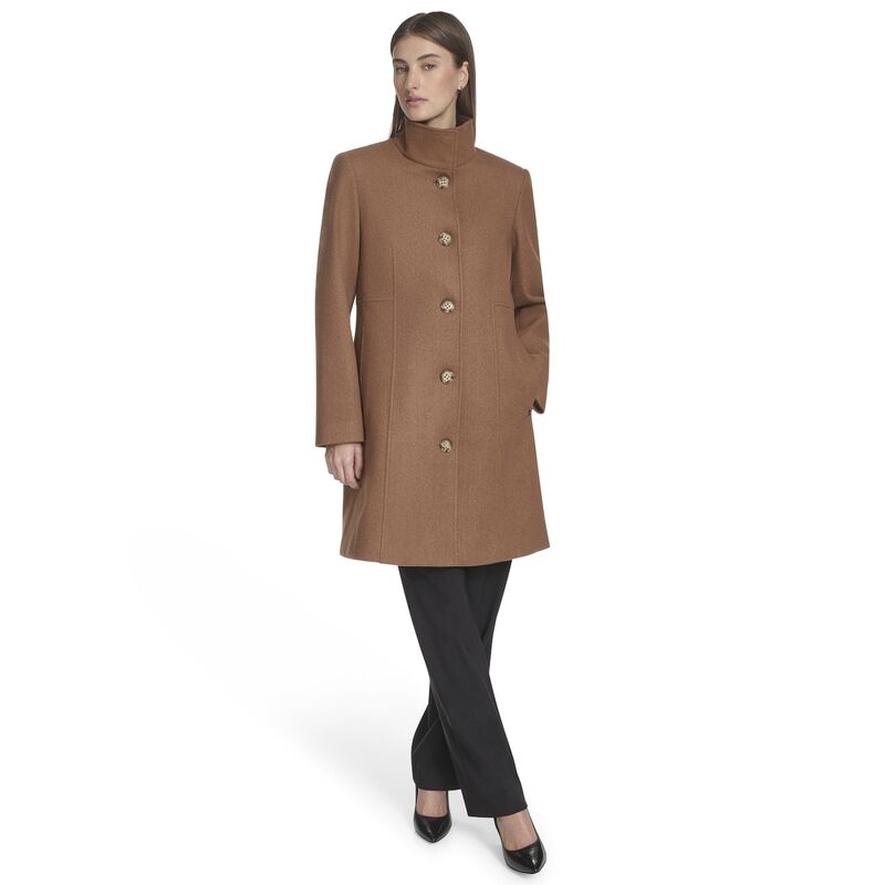 目じるしニューヨーク州 レディース アウター 上衣・上衣 厚地の外套 Women\u0027s Andrew Marc New York Button-Up Long Coatobacco