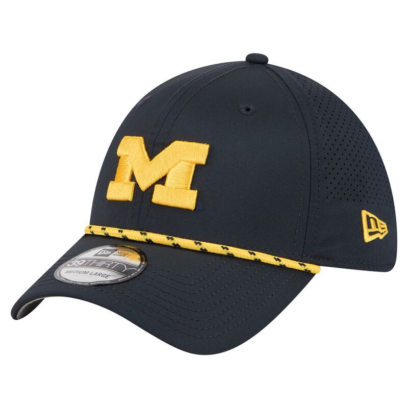 ニューエラ メンズ アクセサリー 帽子 Men's New Era Navy Michigan Wolverines Rope 39THIRTY Flex Hat Mic Navy ネイビー