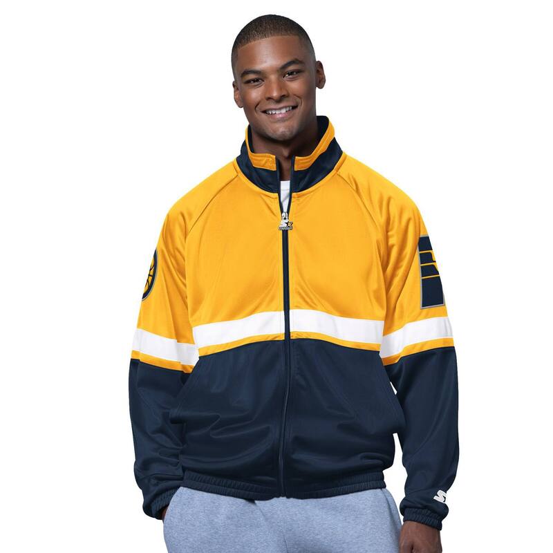 クランク メンズ アウター 上衣・上衣 Men\u0027starter Navy/White Indiana Pacers The Veteran Tricotrack Raglan Full-Zip Jacket Pcr Navy 米国海軍 メンズファッション-コート・ジャケット